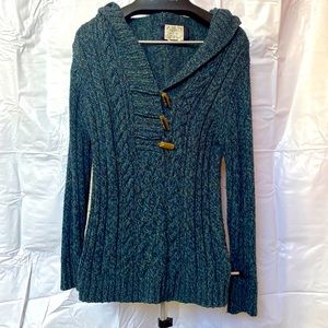 Old Navy womens L Blue and green hooded sweater